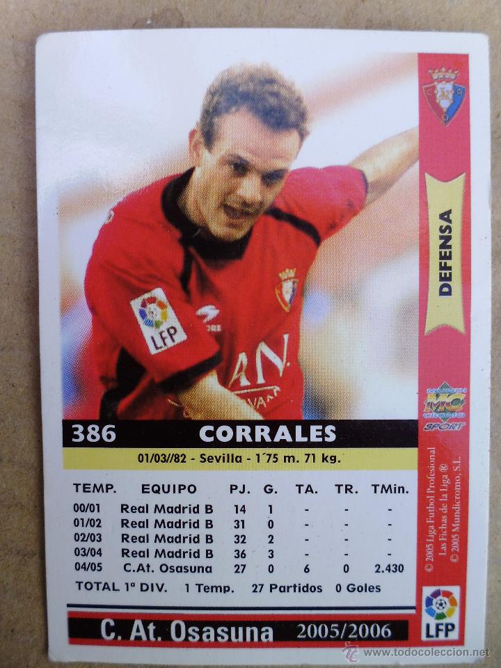 Coleccionismo cromos antiguos: C,At, OSASUNA CORRALES 2005/2006 - Foto 2
