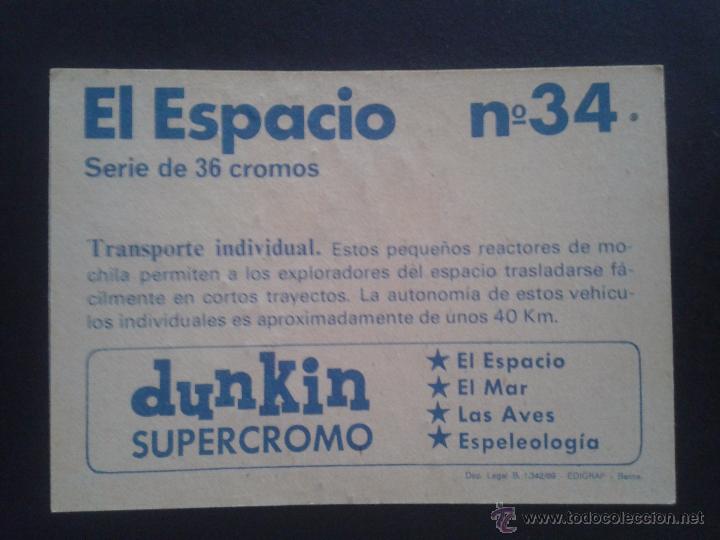Coleccionismo cromos antiguos: DUNKIN SUPERCROMO - EL ESPACIO N&ordm; 34 - Foto 2