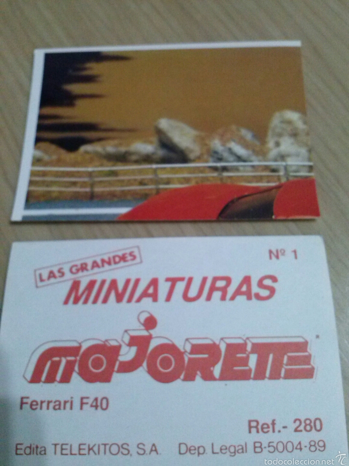 Coleccionismo Cromos antiguos: CROMO MAJORETTE - CROMO N 1 FERRARI F40 F 40