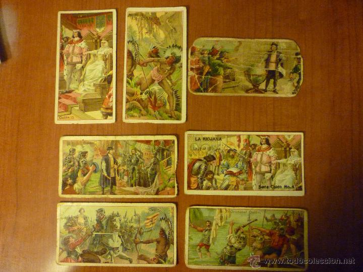 Coleccionismo Cromos antiguos: 7 CROMOS LA RIOJANA. SERIE CRISTOBAL COLON