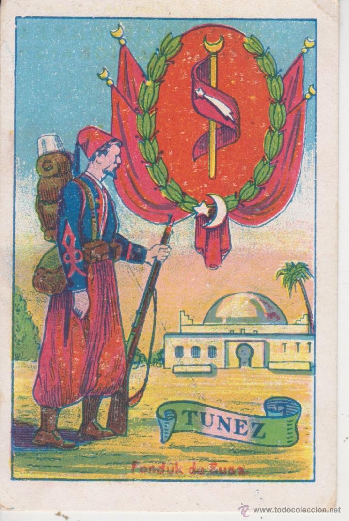 Coleccionismo cromos antiguos: cromo escudos, uniformes y edificios nacionales . TUNEZ . N&ordm; 42 - Foto 1