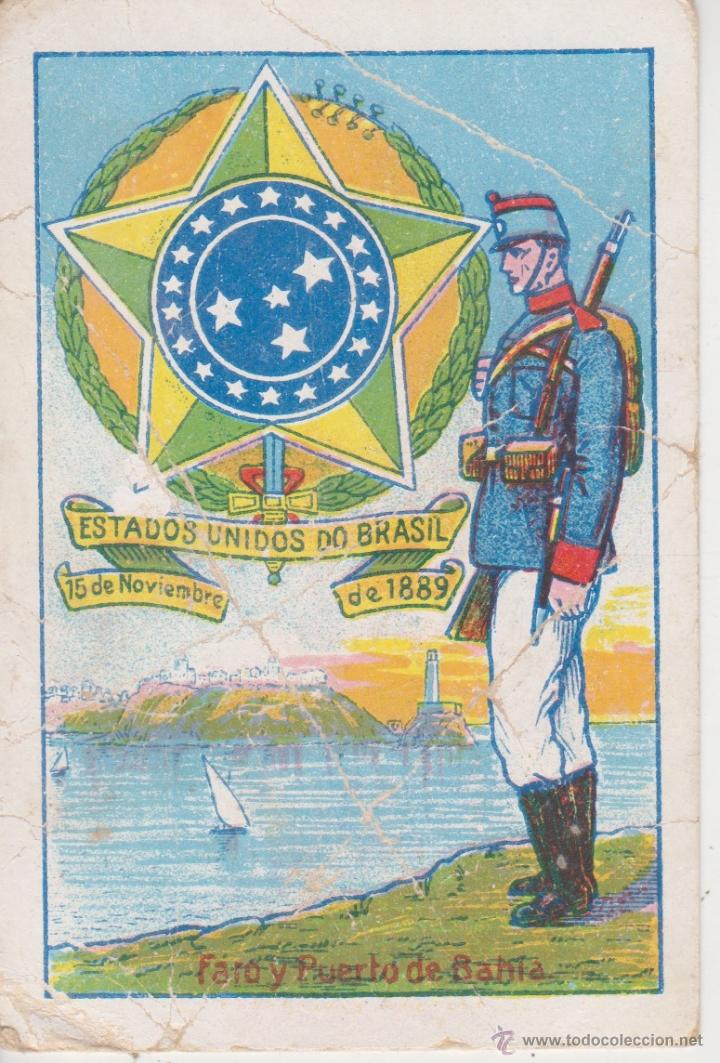 Coleccionismo cromos antiguos: cromo escudos, uniformes y edificios nacionales . BRASIL . N&ordm; 7 - Foto 1