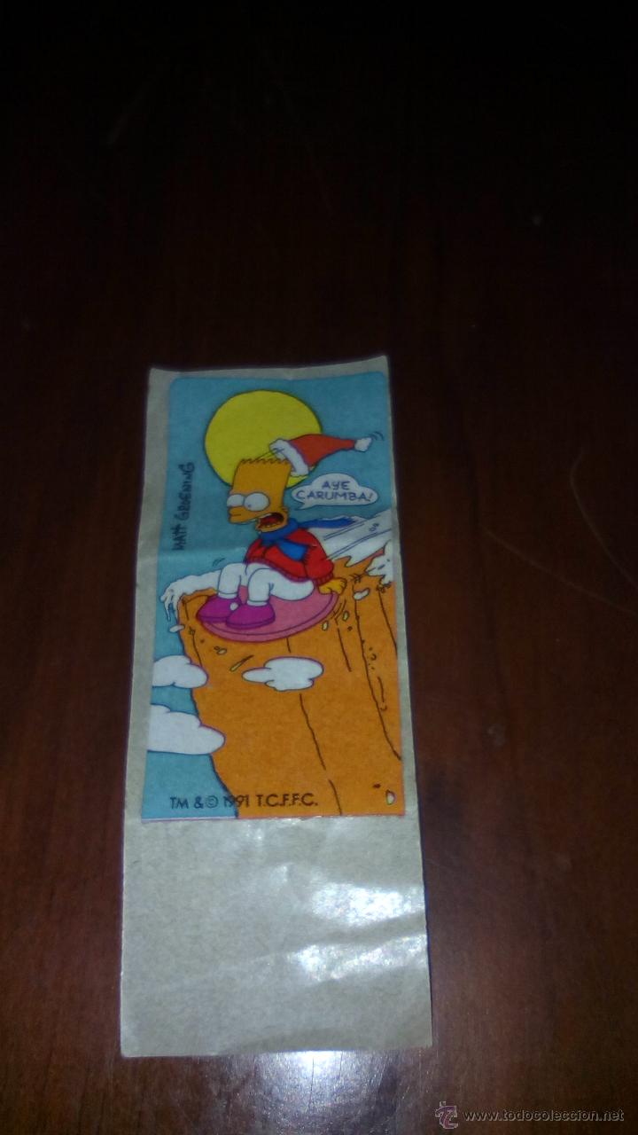 Coleccionismo cromos antiguos: Pegatina chicle cromo the simpsons - Foto 1