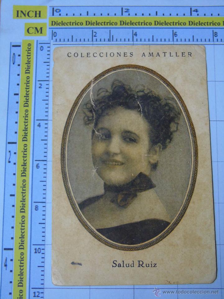 Collectable Antique Stickers: ANTIGUO CROMO CROMITO DE CHOCOLATES AMATLLER. M&Uacute;SICA, CANTANTE. SALUD RUIZ. 15