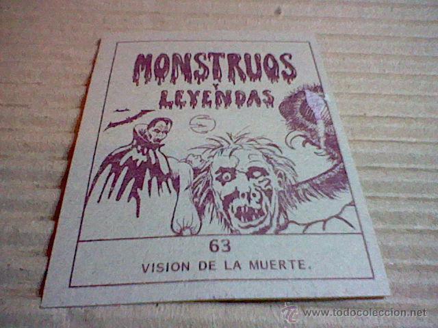 Coleccionismo cromos antiguos: CROMO N&ordm; 63 vision muerte  MONSTRUOS LEYENDAS RECUPERADO VENTANILLA - Foto 2