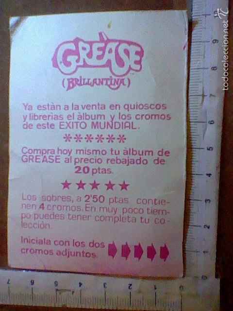Coleccionismo cromos antiguos: vale promocion Grease leer - Foto 2