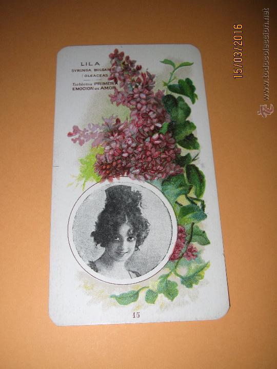 Coleccionismo cromos antiguos: Cromolitografia n&ordm; 15 *El Emblema de las Flores* LILA - con Publicidad de Calzado - A&ntilde;o 1920s