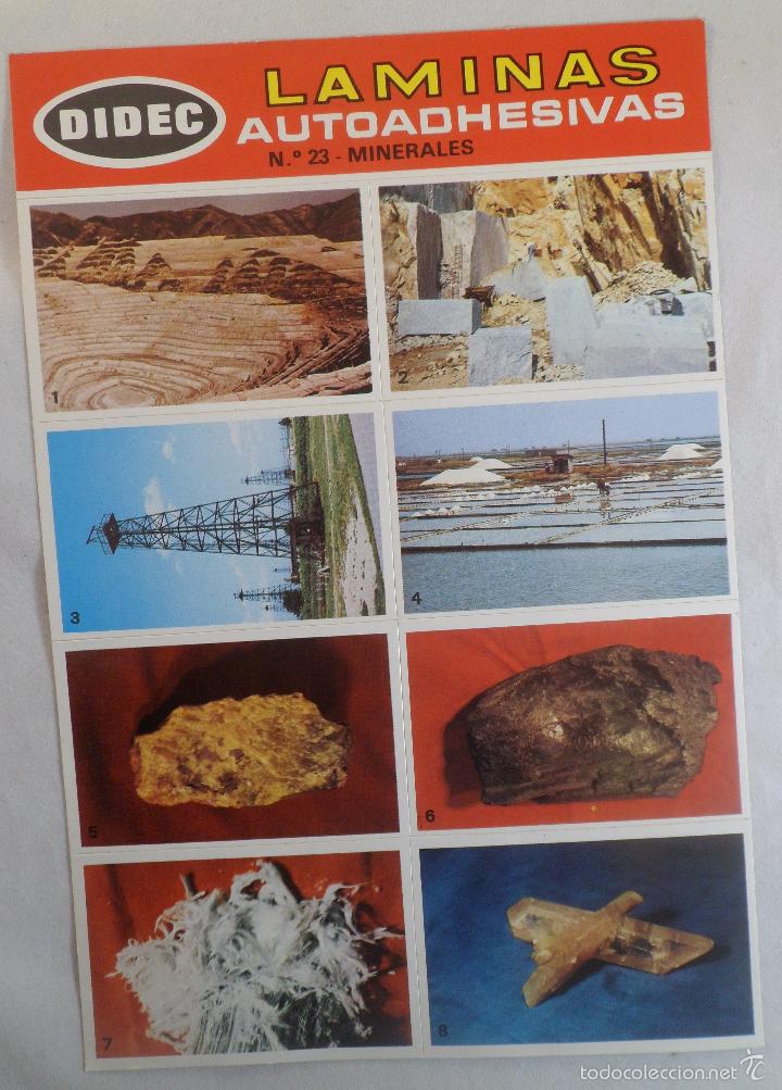 Coleccionismo cromos antiguos: LAMINAS AUTOADHESIVAS DIDEC. N&ordm; 23 MINERALES - Foto 1