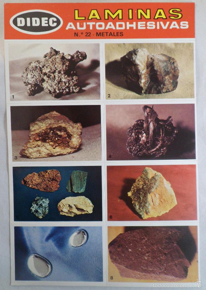 Coleccionismo cromos antiguos: LAMINAS AUTOADHESIVAS DIDEC. N&ordm; 22 METALES - Foto 1