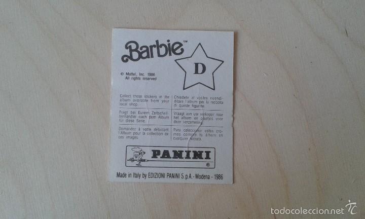 Coleccionismo cromos antiguos: Cromo Barbie -- D -- Panini, 1986 - Foto 2