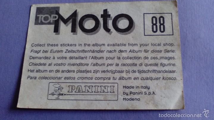 Coleccionismo cromos antiguos: cromo top moto panini n&ordm; 88 - Foto 2