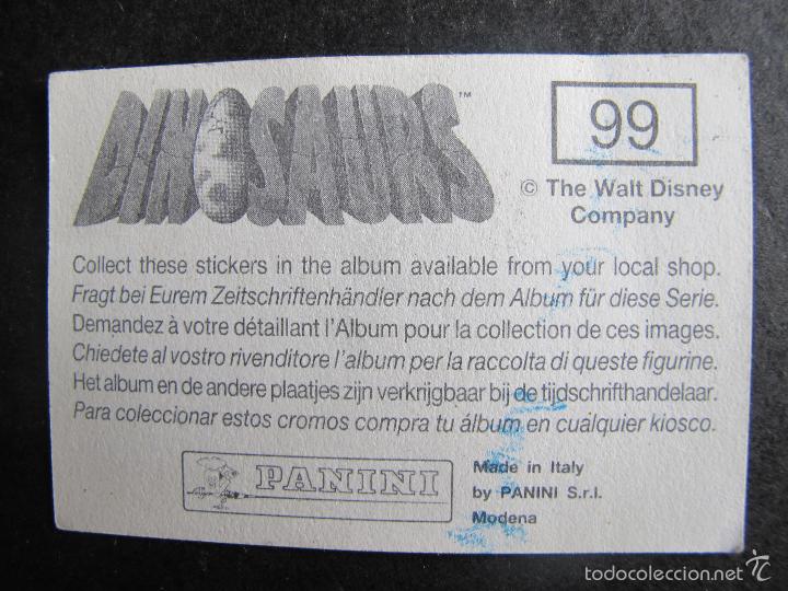 Coleccionismo cromos antiguos: cromo dinosaurs panini disney numero 99 - Foto 2