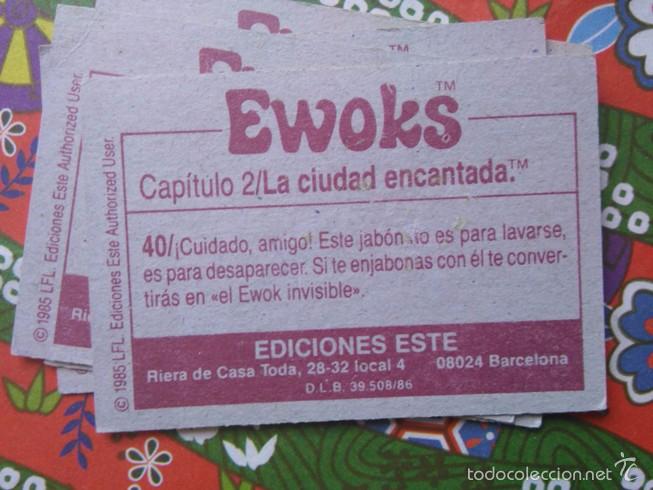 Coleccionismo cromos antiguos: cromo EWOKS EDICIONES ESTE N 40 - Foto 2