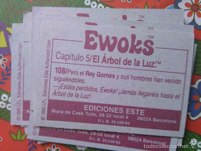 Coleccionismo cromos antiguos: cromo EWOKS EDICIONES ESTE N 108 - Foto 2