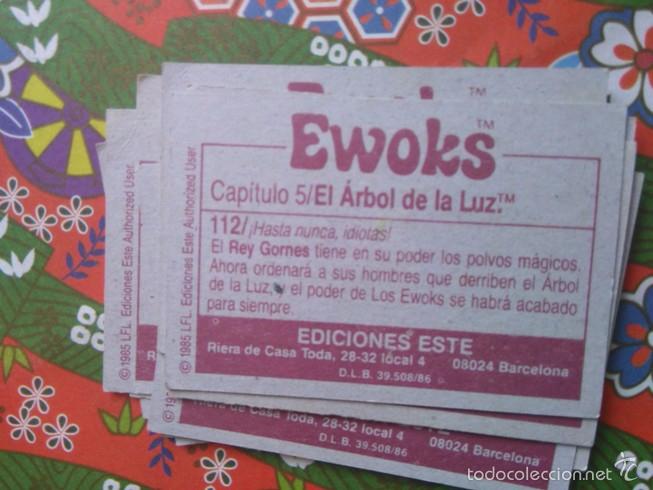 Coleccionismo cromos antiguos: cromo EWOKS EDICIONES ESTE N 112 - Foto 2