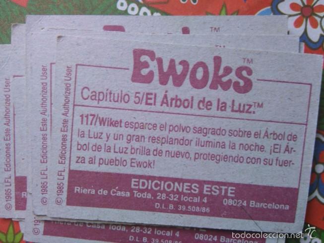 Coleccionismo cromos antiguos: cromo EWOKS EDICIONES ESTE N 117 - Foto 2
