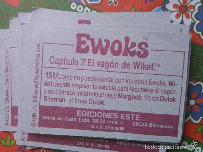 Coleccionismo cromos antiguos: cromo EWOKS EDICIONES ESTE N 151 - Foto 2