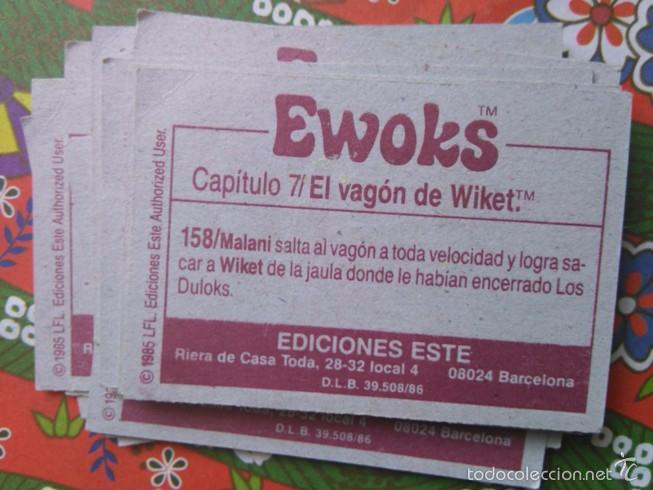 Coleccionismo cromos antiguos: cromo EWOKS EDICIONES ESTE N 158 - Foto 2