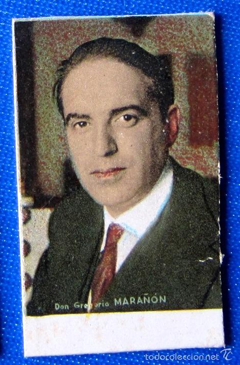 Coleccionismo Cromos antiguos: CROMO TICKET CON EL M&Eacute;DICO GREGORIO MARA&Ntilde;&Oacute;N. SEGUNDA II REP&Uacute;BLICA. TICKETS DE PESO, 1930'S.