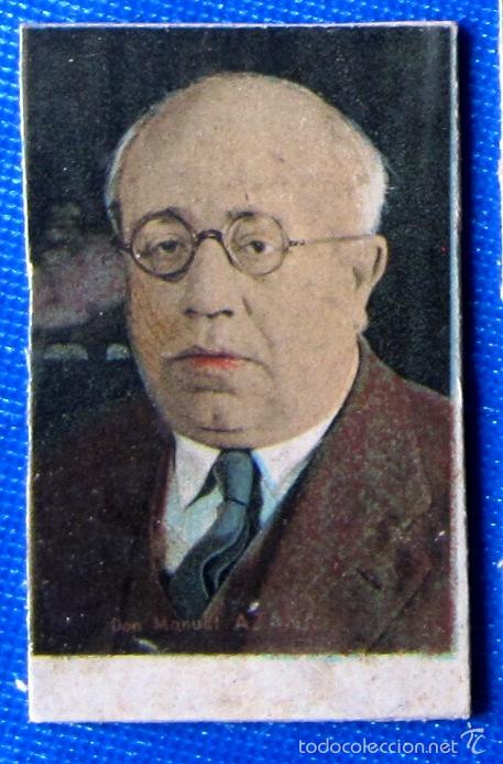 Collectable Antique Stickers: CROMO TICKET CON DON MANUEL AZA&Ntilde;A. SEGUNDA II REP&Uacute;BLICA. TICKETS DE PESO, 1930'S.