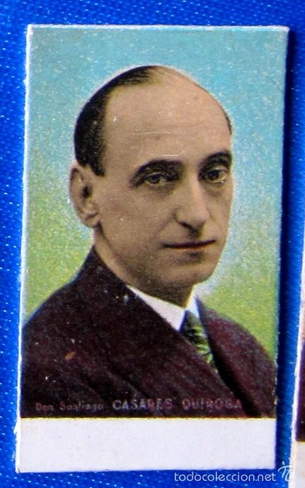 Coleccionismo Cromos antiguos: CROMO TICKET CON DON SANTIAGO CASARES QUIROGA. SEGUNDA II REP&Uacute;BLICA. TICKETS DE PESO, 1930'S.
