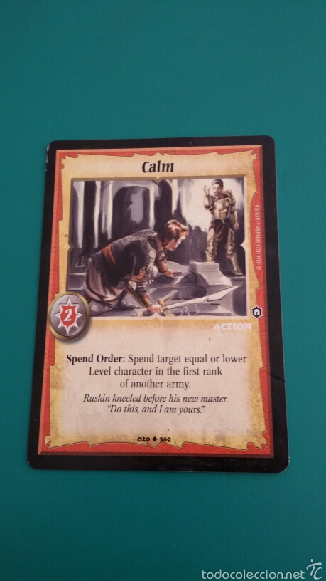 Coleccionismo cromos antiguos: Carta WARLORD ? Calm - Foto 1