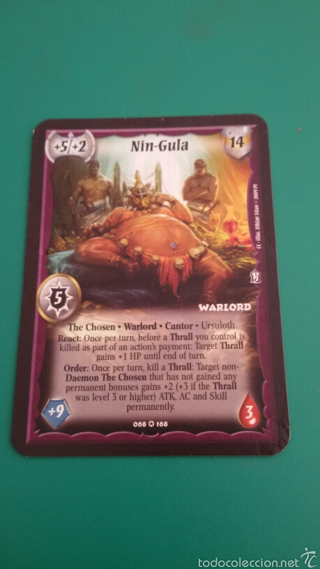 Coleccionismo cromos antiguos: Carta WARLORD ? Nin-Gula - Foto 1