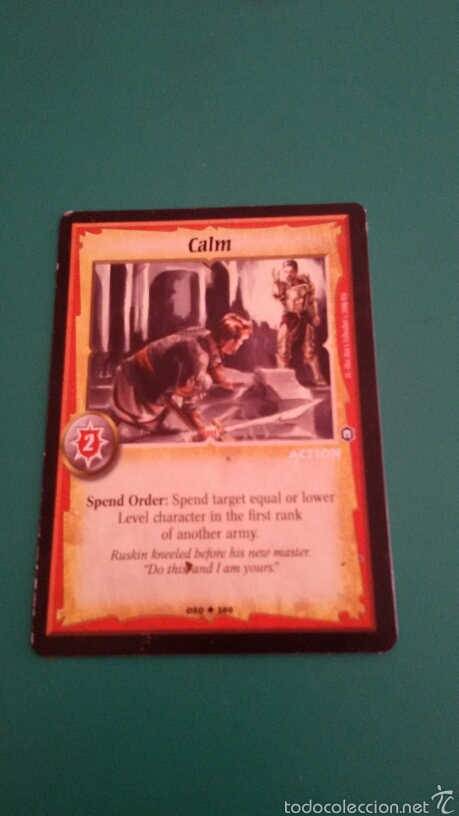 Coleccionismo cromos antiguos: Carta WARLORD ? Calm - Foto 1