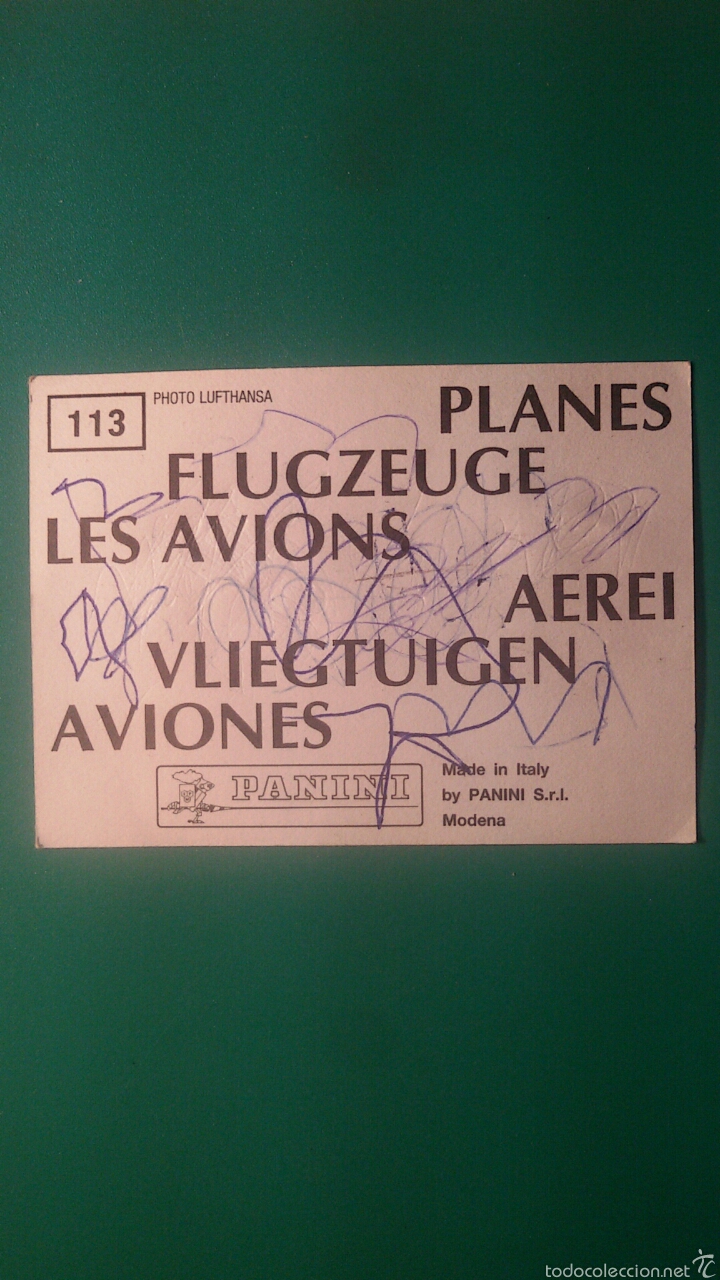 Coleccionismo cromos antiguos: Cromo PANINI ? AVIONES N&deg;113 - Foto 2