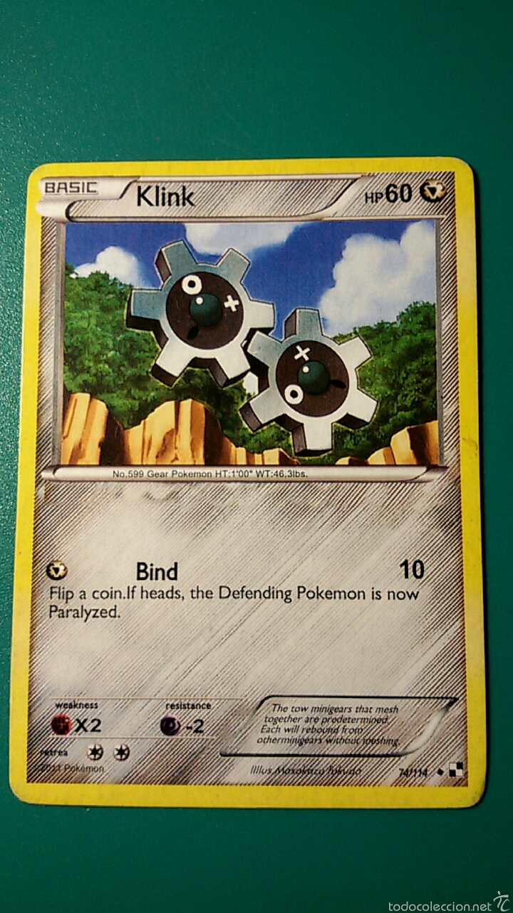 Coleccionismo cromos antiguos: CARTA POK&Eacute;MON 2011 - KLINK - Foto 1