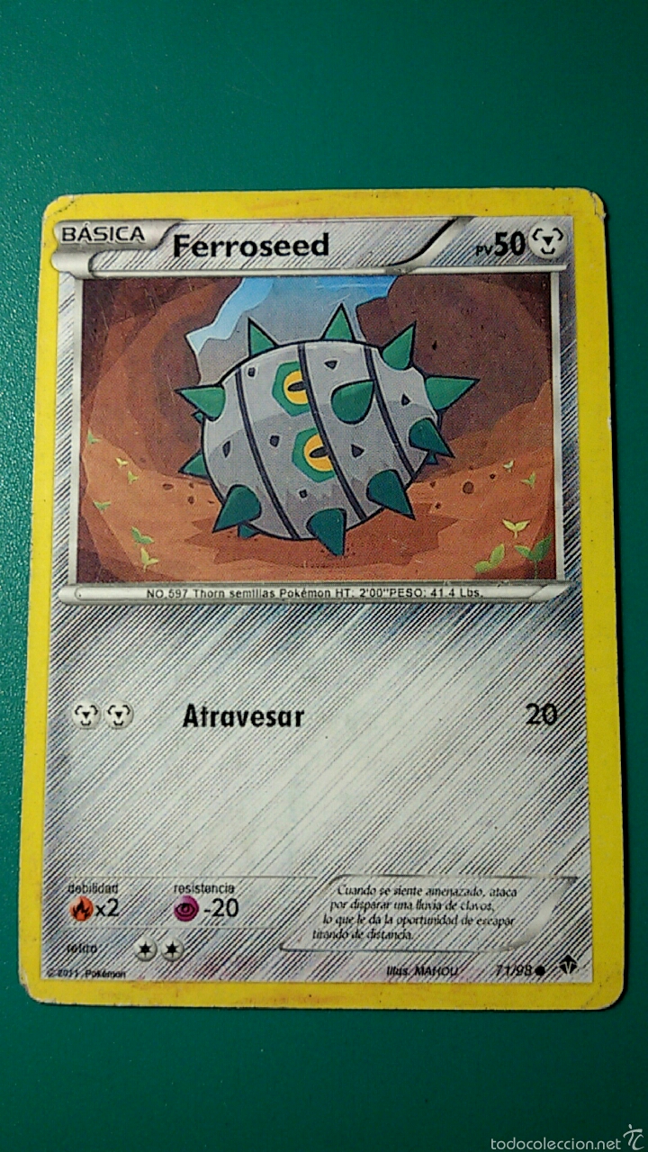 Coleccionismo cromos antiguos: CARTA POK&Eacute;MON 2011 - FERROSEED - Foto 1