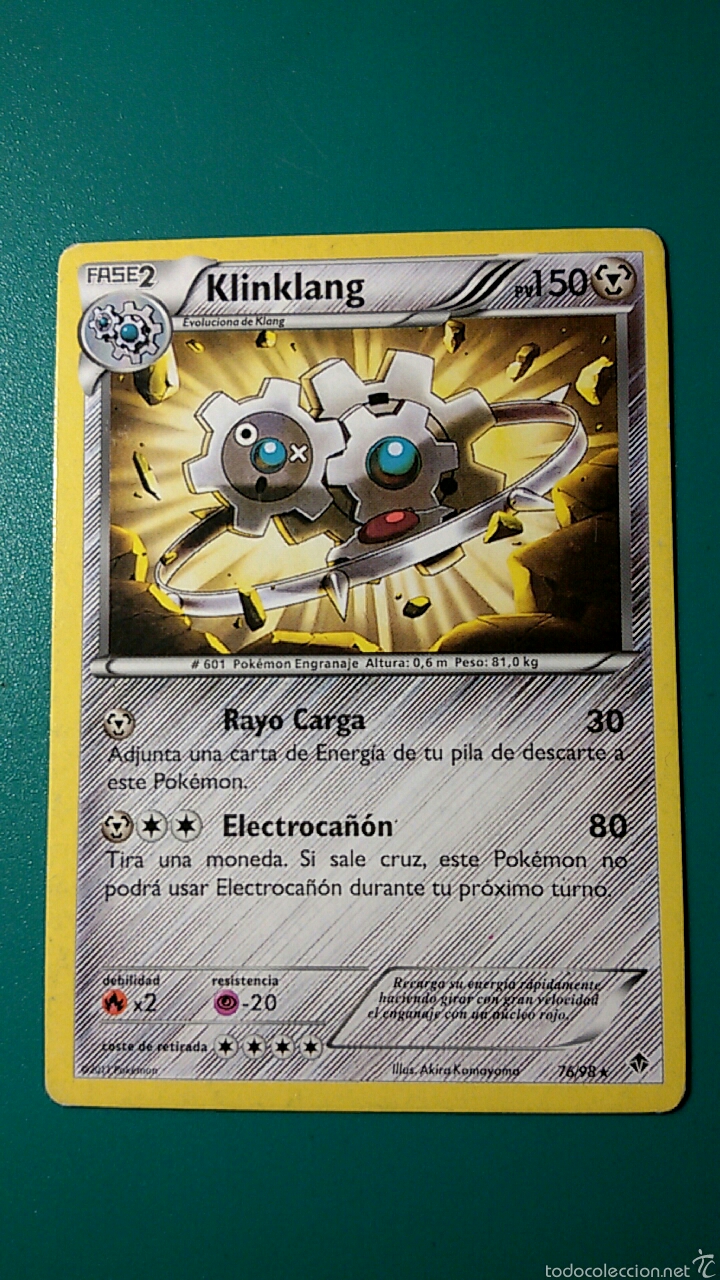 Coleccionismo cromos antiguos: CARTA POK&Eacute;MON 2011 - KLINKLANG - Foto 1