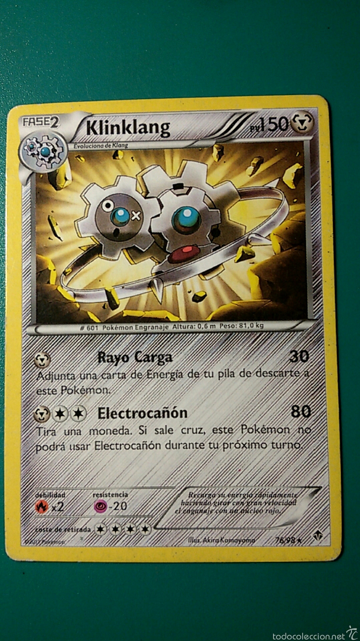 Coleccionismo cromos antiguos: CARTA POK&Eacute;MON 2011 - KLINKLANG - Foto 1