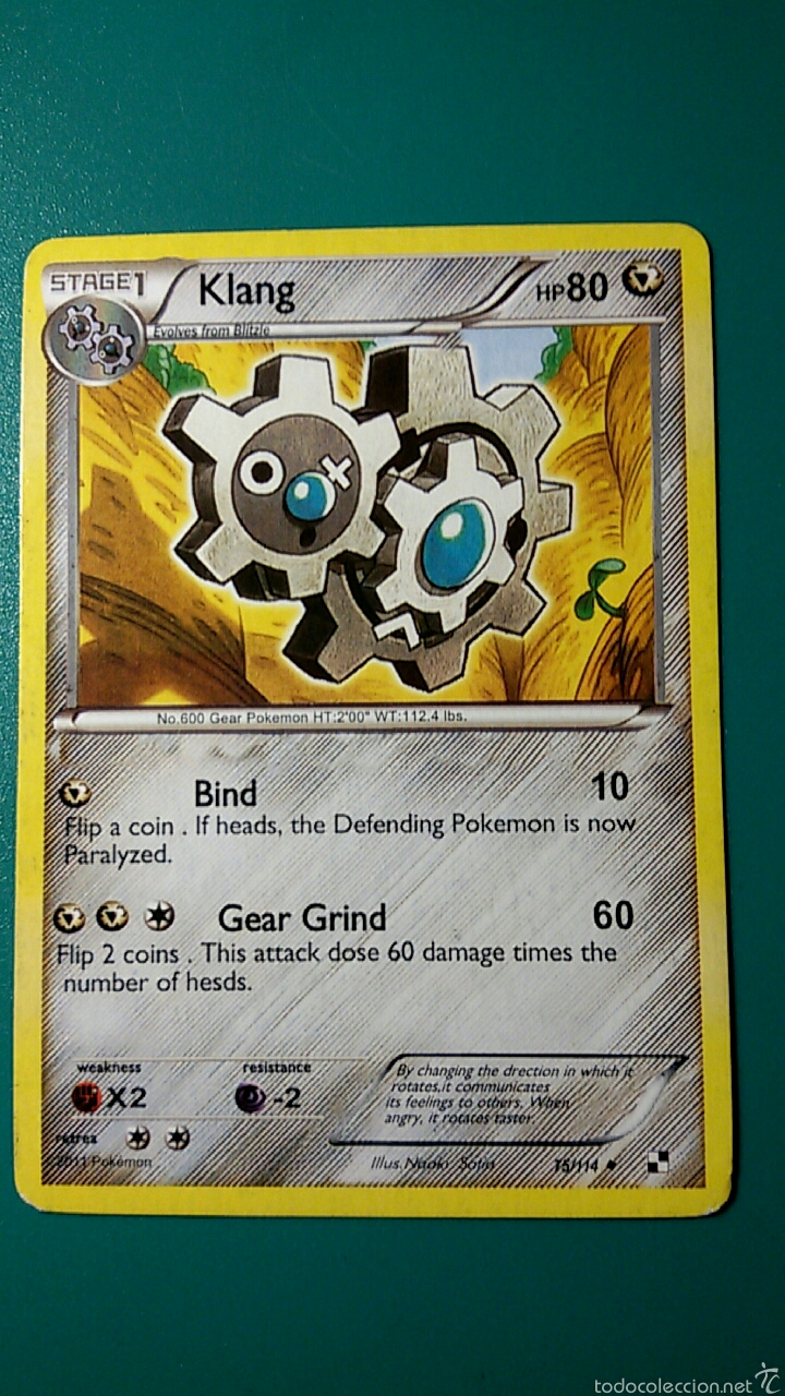 Coleccionismo cromos antiguos: CARTA POK&Eacute;MON 2011 - KLANG - Foto 1
