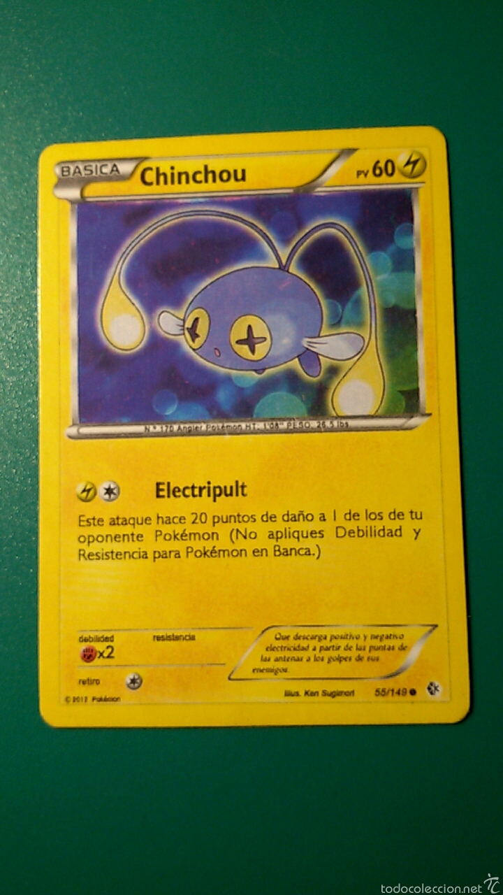 Coleccionismo cromos antiguos: CARTA POK&Eacute;MON 2012 - CHINCHOU - Foto 1
