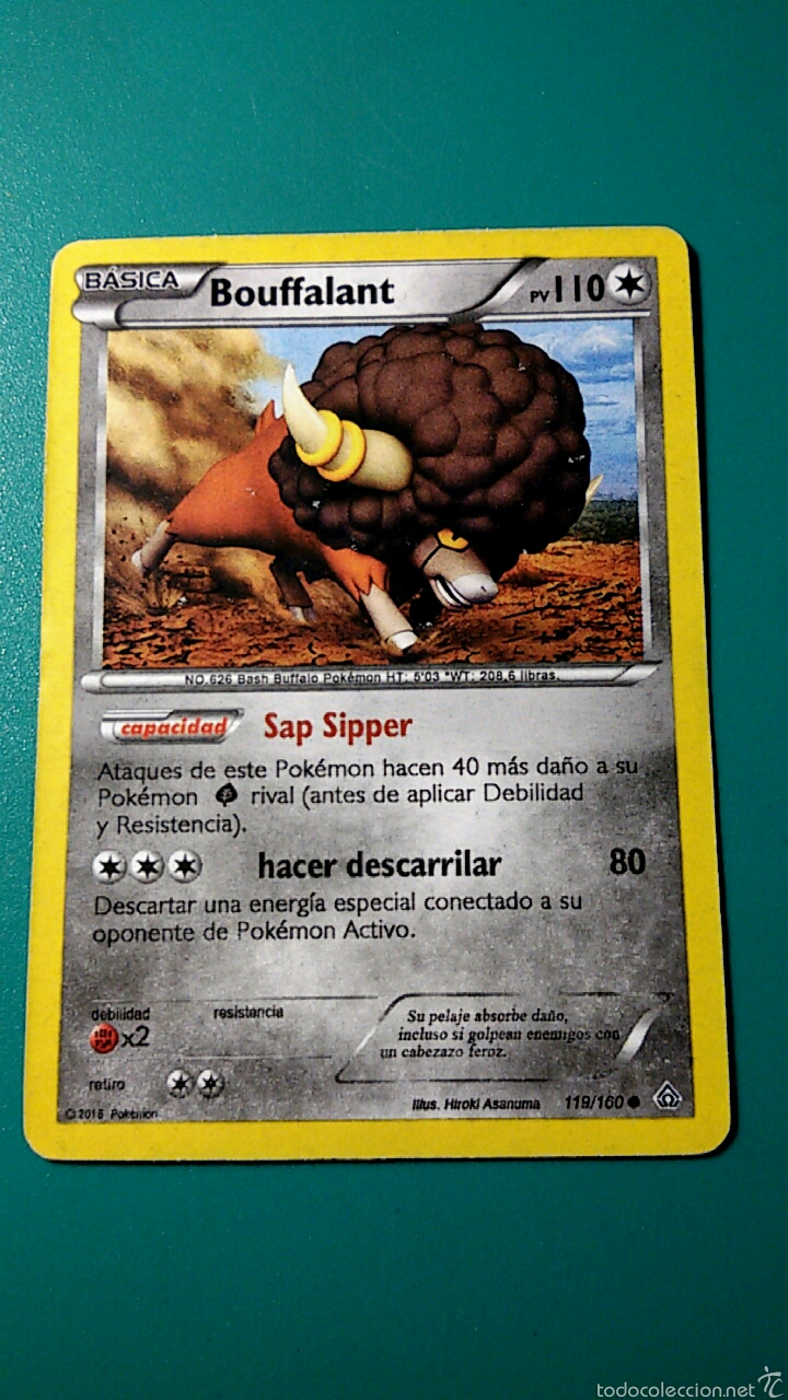Coleccionismo cromos antiguos: CARTA POK&Eacute;MON 2015 - BOUFFALANT - Foto 1