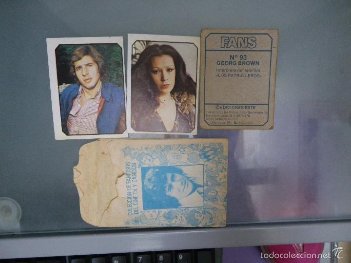 Coleccionismo cromos antiguos: 3 cromos de FANS, con sobre en mal estado - Foto 1
