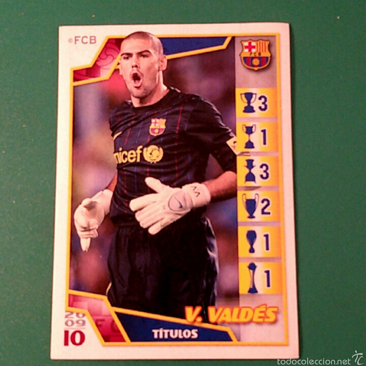 Coleccionismo cromos antiguos: Cromo EL BAR&Ccedil;A DE LAS SEIS COPAS (2009/10) V.VALDES - Foto 1