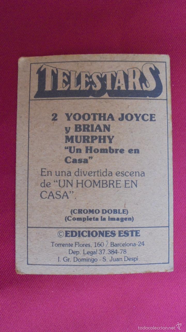 Coleccionismo cromos antiguos: CROMO TELESTARS. N&ordm; 2. YOOTHA JOYCE Y BRIAN MURPHY. EDICIONES ESTE . NUNCA PEGADO. - Foto 2