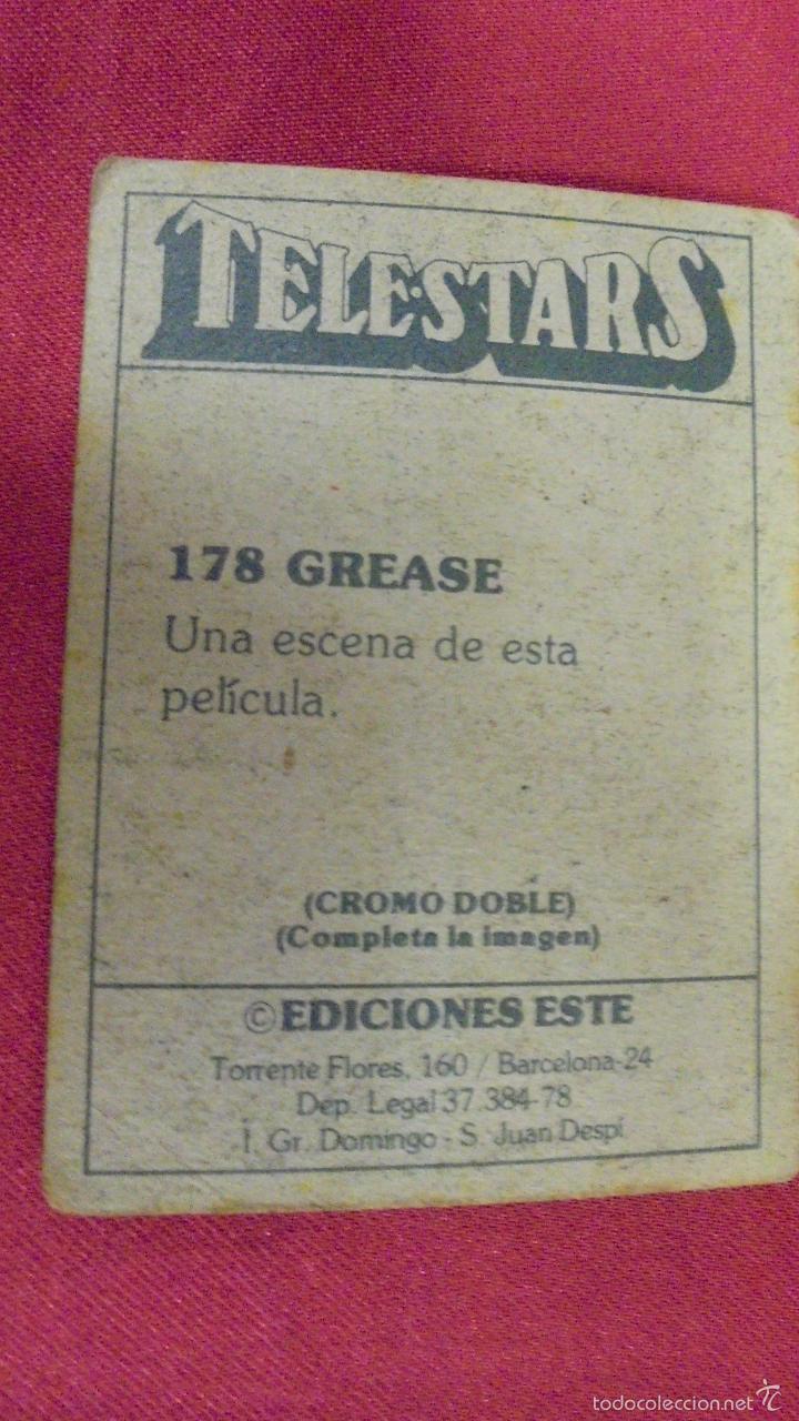 Coleccionismo cromos antiguos: CROMO TELESTARS. N&ordm; 178. GREASE . EDICIONES ESTE . NUNCA PEGADO. - Foto 2