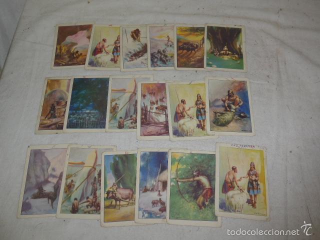 Coleccionismo cromos antiguos: Lote 18 cromos de historia del progreso humano, chocolates amatller - Foto 1