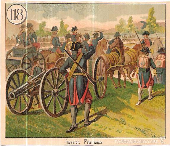 Collectionnisme Cartes &agrave; collectionner anciennes: CROMO LITOGR&Aacute;FICO. INVASI&Oacute;N FRANCESA. N&ordm;118. 16,5X19,5 CM