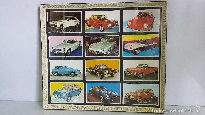 Coleccionismo cromos antiguos: ANTIGUO CUADRO DE CROMOS DE COCHES - Foto 1