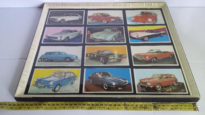 Coleccionismo cromos antiguos: ANTIGUO CUADRO DE CROMOS DE COCHES - Foto 2