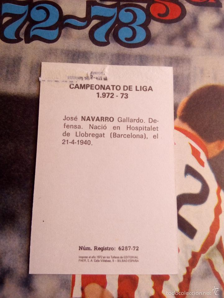 Coleccionismo cromos antiguos: Fher 72-73 navarro del celta de vigo - Foto 2