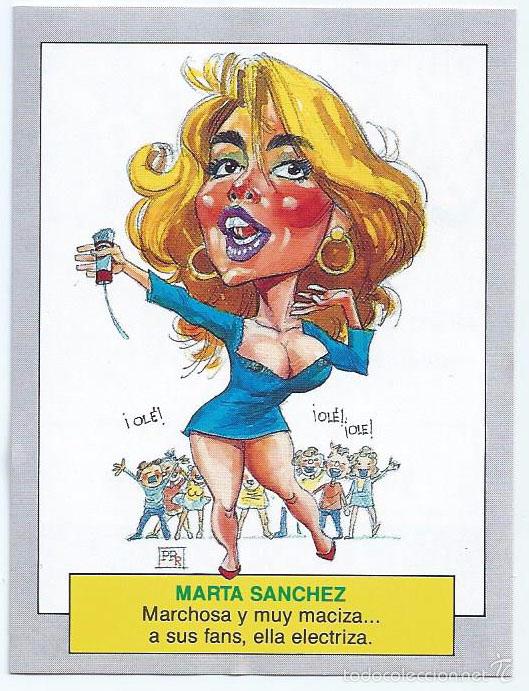 Coleccionismo cromos antiguos: Marta Sanchez - Karikatas - Ediciones Este &iexcl;Impecable! - Foto 1