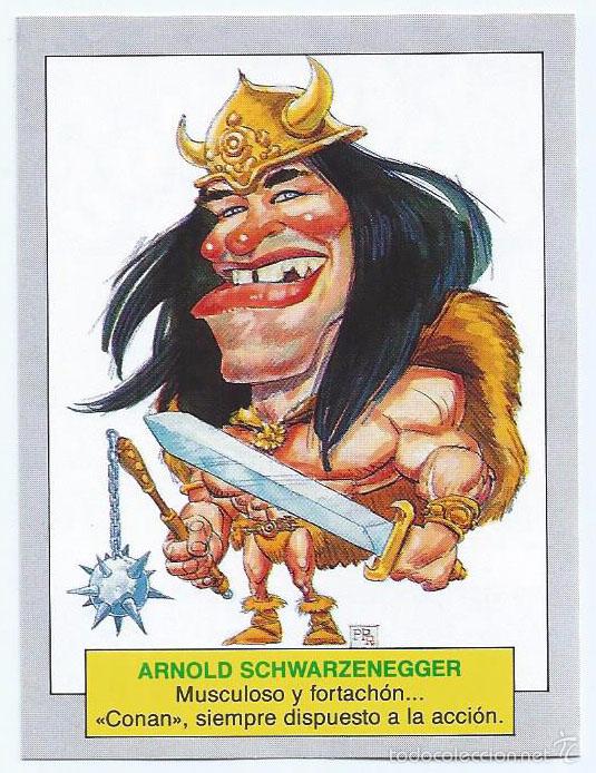Coleccionismo cromos antiguos: Arnold Schwarzenegger - Karikatas - Ediciones Este &iexcl;Impecable! - Foto 1