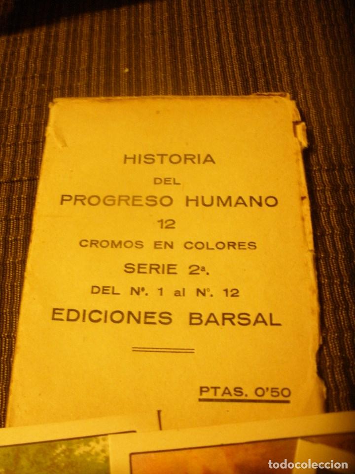 Coleccionismo cromos antiguos: HISTORIA DEL PROGRESO HUMANO .- 2&ordf; SERIE .SOBRE CON 12 CROMOS - Foto 2