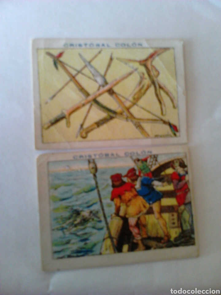 Coleccionismo cromos antiguos: 2 cromos Crist&oacute;bal Col&oacute;n (Chocolates Juncosa) - Foto 1