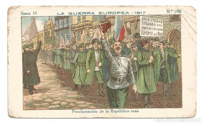 Coleccionismo Cromos antiguos: LA GUERRA EUROPEA 1917 .- 15&ordf; SERIE .- CHOCOLATES AMATLLER .- N&ordm; 298